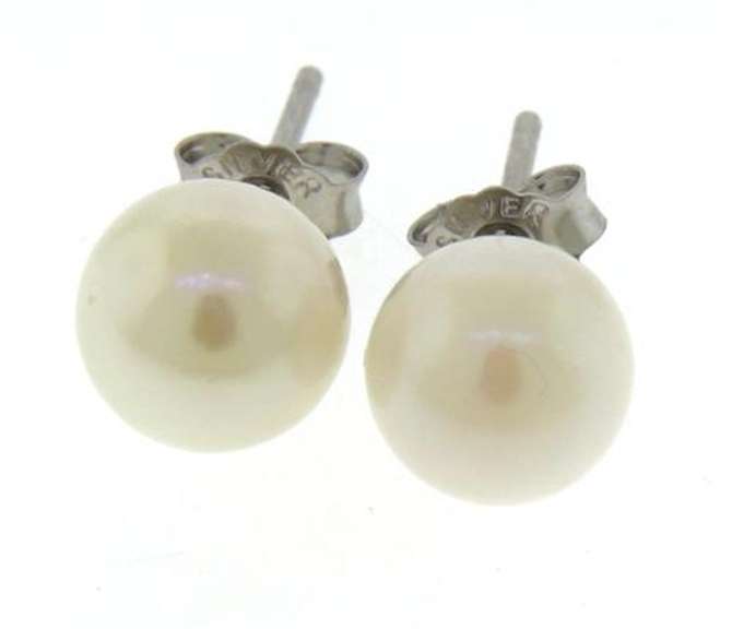 White Pearl Stud Earrings