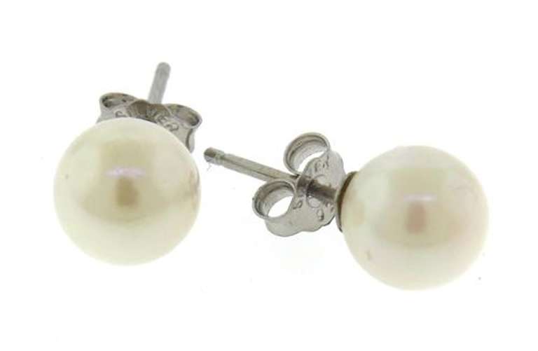 White Pearl Stud Earrings