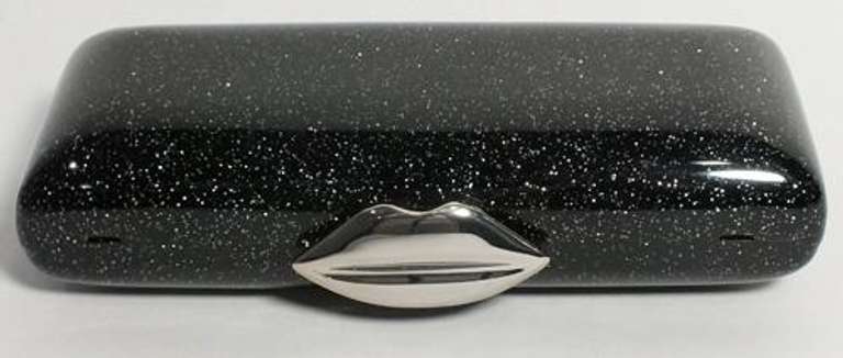 Lulu Gunnes black purse " don't forget lipstick "