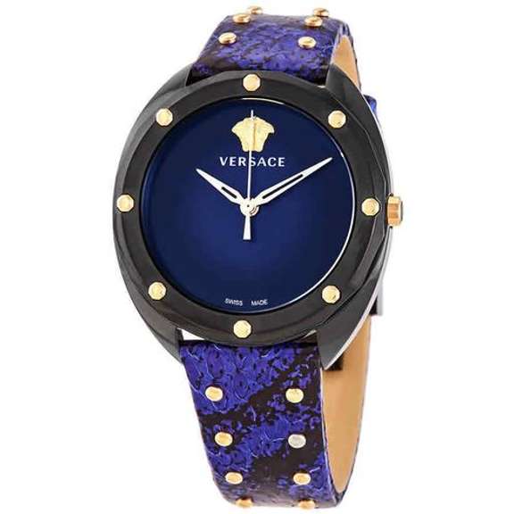 New Womens Versace Swiss w Black Dial