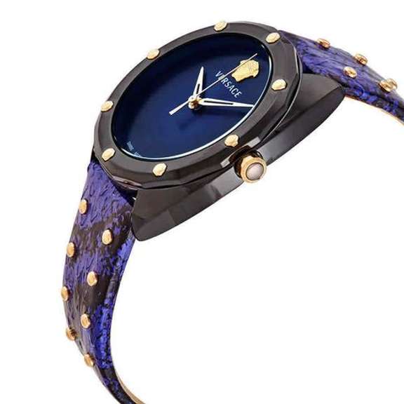 New Womens Versace Swiss w Black Dial