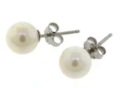 White Pearl Stud Earrings