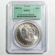 1887 O PCGS MS 63 Morgan In A Rattler Holder