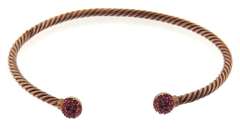 Pink Swarovski Rose Sterling Silver Bangle