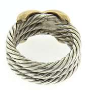 Sterling Silver and Yellow Gold Crossover Ring