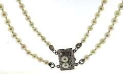Vintage Graduated Double Strand Pearl Necklace
