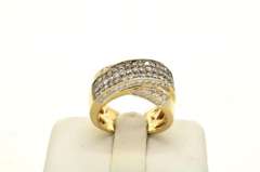LADIES 14 KT OVER UNDER DIAMOND RING