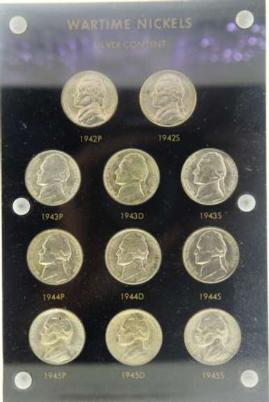 Choice BU Wartime Nickel Set 1942 -1945