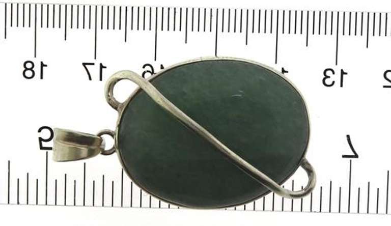 Sterling Silver Green Jade Pendant
