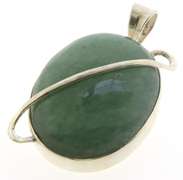 Sterling Silver Green Jade Pendant