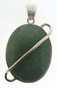 Sterling Silver Green Jade Pendant