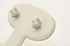 LADIES 14 KT WHITE GOLD PRINCESS DIAMOND STUDS
