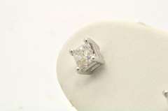 LADIES 14 KT WHITE GOLD PRINCESS DIAMOND STUDS