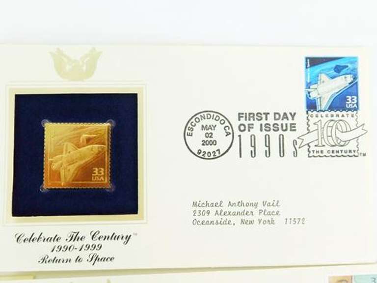 6 1st Day Issues & 22KT Replica Stamps