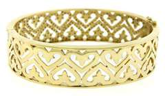 Fantastic Wide Diamond GHeart Bangle Bracelet