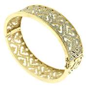Fantastic Wide Diamond GHeart Bangle Bracelet