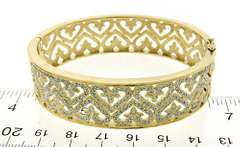 Fantastic Wide Diamond GHeart Bangle Bracelet