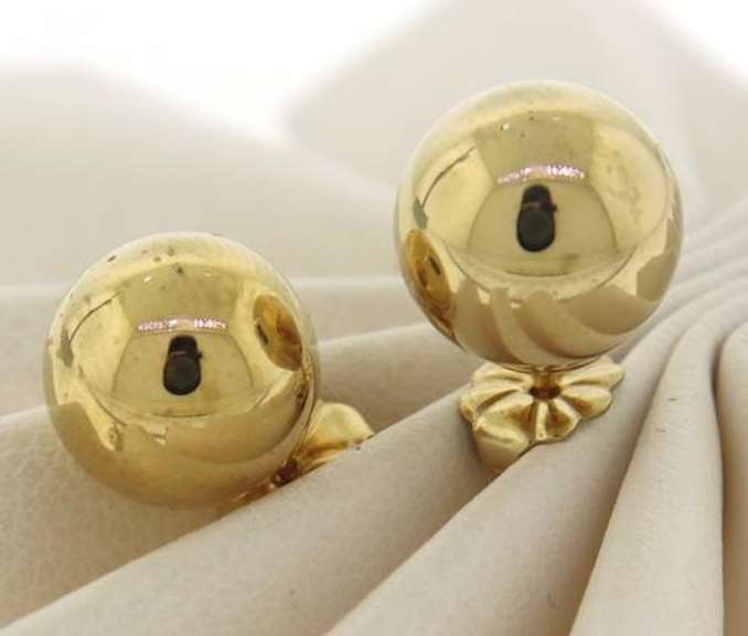 Popular 9.5mm Gold Ball Stud Earrings
