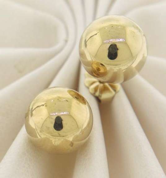 Popular 9.5mm Gold Ball Stud Earrings
