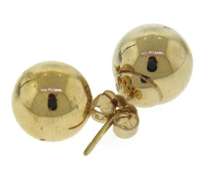 Popular 9.5mm Gold Ball Stud Earrings
