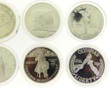 6 Assorted Modern Silver Dollar Comm Proof and Unc