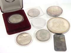 8 Assorted .999 Silver Ingots and Medals 13 Troy Oz