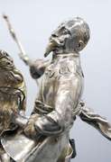 Majestic Large German Silver Horseman Sculpture