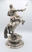 Majestic Large German Silver Horseman Sculpture
