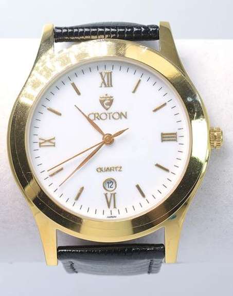 Croton White Dial Watch with Date Window