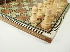 Authentic Inlaid Wood Artwork Handcrafted Chess Set