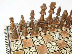 Authentic Inlaid Wood Artwork Handcrafted Chess Set