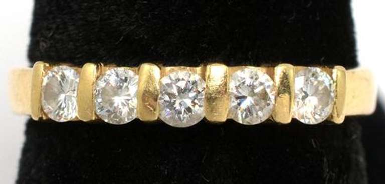 5-Stone Diamond Band in 14KT Yellow Gold