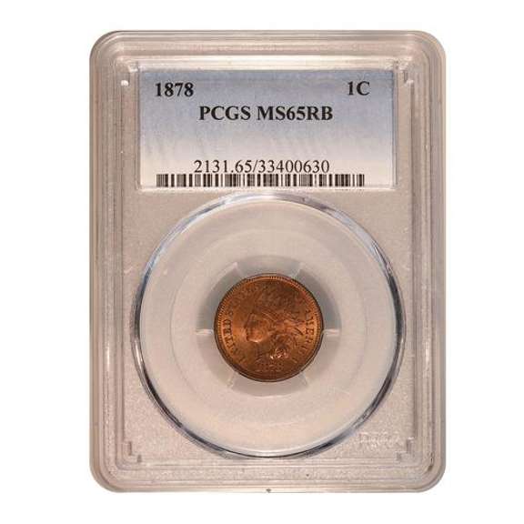 Certified Indian Head Cent 1878 MS65RB PCGS
