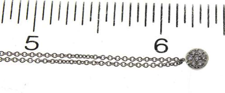 Fantastic White Gold Petite Pave Disc Necklace