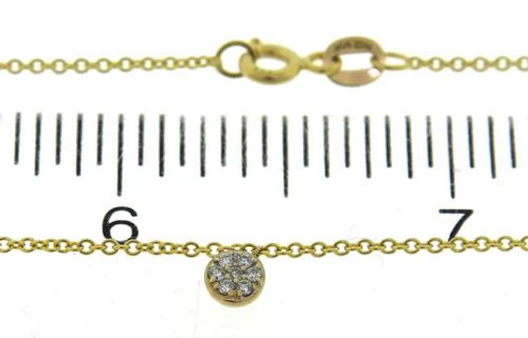 Beautiful Petite Pave Diamond Yellow Gold Necklace