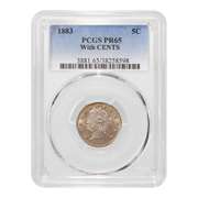 Certified Liberty Nickel 1883 With Cents PR65 PCGS