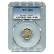 Certified Barber Dime 1905-S MS64 PCGS