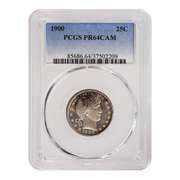 Certified Proof Barber Quarter 1900 PR64CAM PCGS