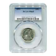 Certified Proof Seated Liberty Quarter 1891 PR65 PCGS
