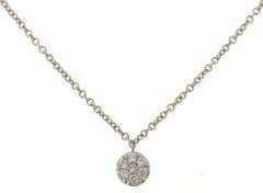 Fantastic White Gold Petite Pave Disc Necklace