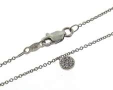 Fantastic White Gold Petite Pave Disc Necklace