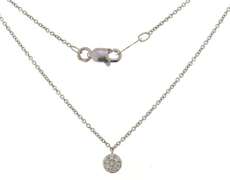 Fantastic White Gold Petite Pave Disc Necklace