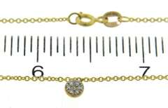 Beautiful Petite Pave Diamond Yellow Gold Necklace