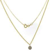 Beautiful Petite Pave Diamond Yellow Gold Necklace
