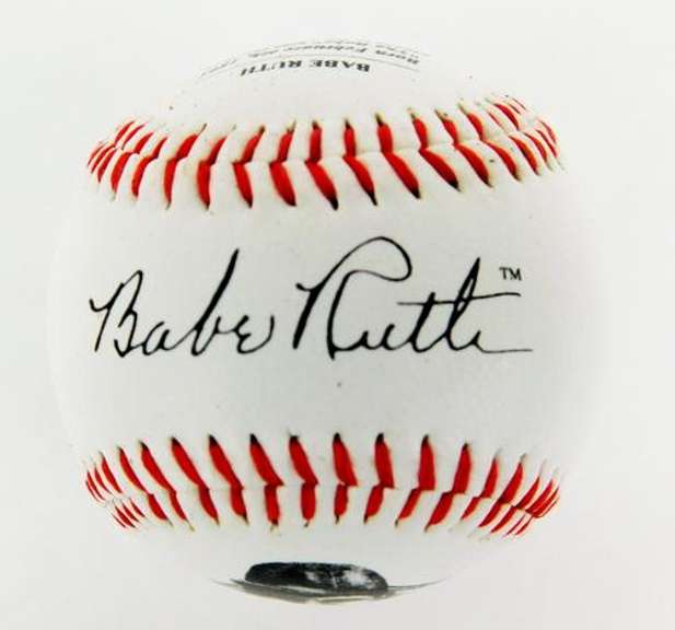 Babe Ruth Photo-Ball with Signature