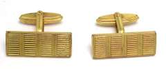 8KT  Yellow Gold Textured Cuff Links