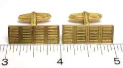8KT  Yellow Gold Textured Cuff Links