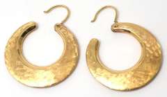 Chunky Textured Hoop Earrings in 14KT Yellow Gold