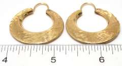 Chunky Textured Hoop Earrings in 14KT Yellow Gold