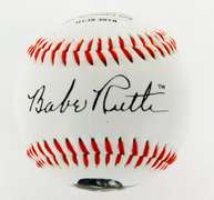 Babe Ruth Photo-Ball with Signature